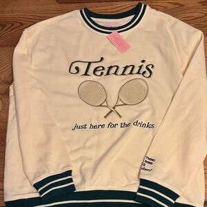 Simply Southern Cream Sweatshirt with Green Trim